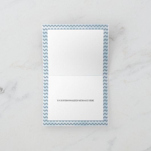 Blue Owl Floral Danke Karte (Innenseite)