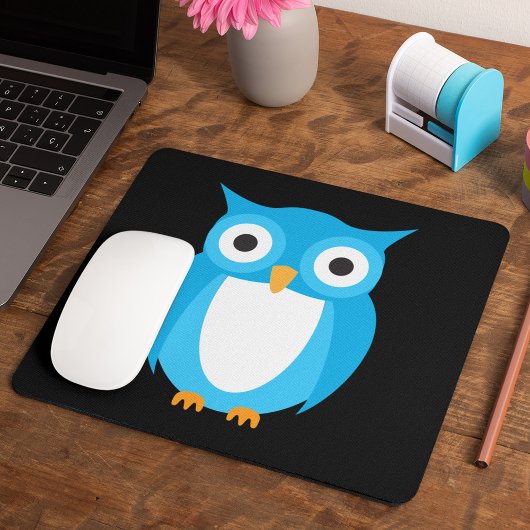 Blue Owl - Fügen Sie Ihren eigenen Text hinzu Mousepad