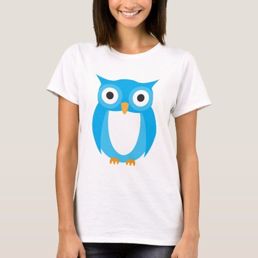 Blue Owl - Fügen Sie Ihren eigenen Text hinzu T-Shirt (Vorderseite)