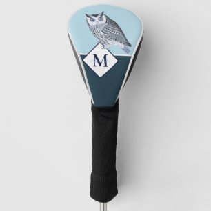 Blue Owl Grey Monogram Name Golf Headcover
