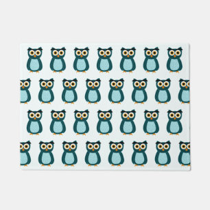 Blue Owl Illustration Fußmatte