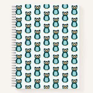 Blue Owl Illustration Notizblock