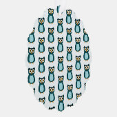 Blue Owl Illustration Ornament Karte (Rechts)
