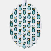 Blue Owl Illustration Ornament Karte (Links)