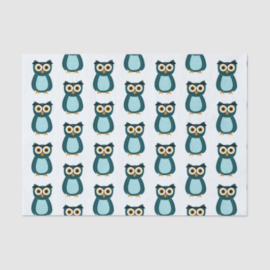 Blue Owl Illustration Seidenpapier (Vorderseite)