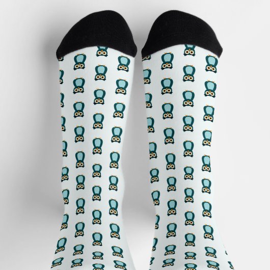 Blue Owl Illustration Socken (Oben)