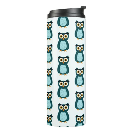 Blue Owl Illustration Thermosbecher (Nach links gedreht)