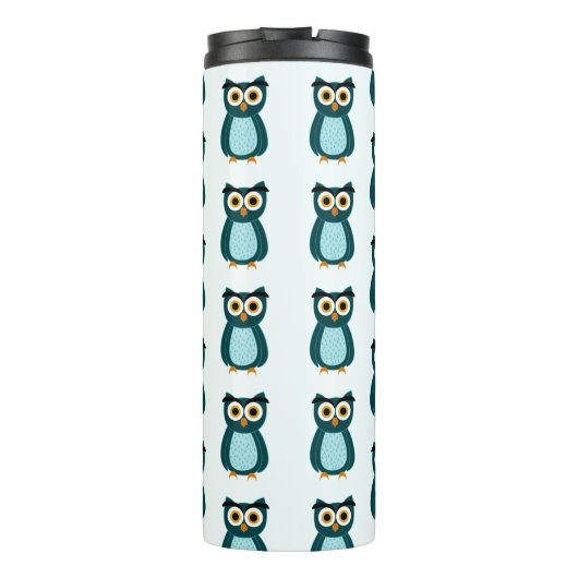 Blue Owl Illustration Thermosbecher (Rückseite)