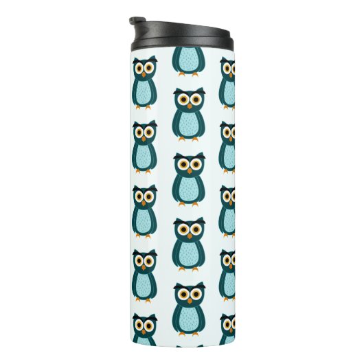Blue Owl Illustration Thermosbecher (Nach rechts gedreht)