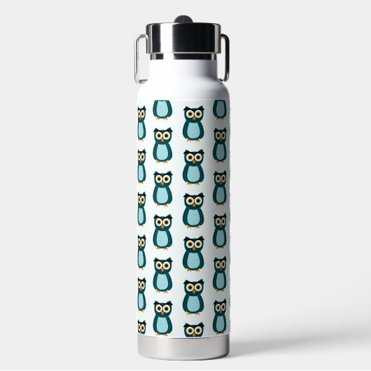 Blue Owl Illustration Trinkflasche (Vorderseite)