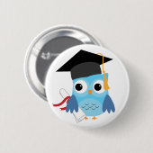Blue Owl mit Diploma Abschluss Button (Vorne & Hinten)