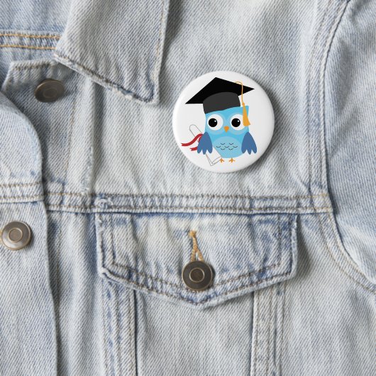 Blue Owl mit Diploma Abschluss Button (Beispiel)