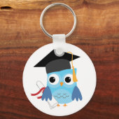 Blue Owl mit Diploma Abschluss Schlüsselanhänger (Vorderseite)