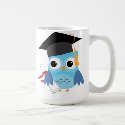 Blue Owl mit Diploma Abschluss Tasse (Rechts)