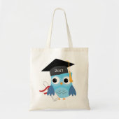 Blue Owl mit Diploma Class of Abschluss Tote Bag Tragetasche (Vorne)