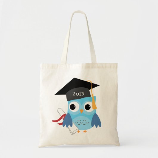 Blue Owl mit Diploma Class of Abschluss Tote Bag Tragetasche (Vorne)