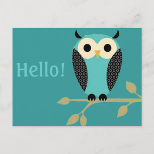 Blue Owl on Lima Hallo Postcard Postkarte