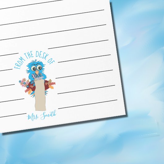 Blue Owl Teacher Linken Notepad Notizblock