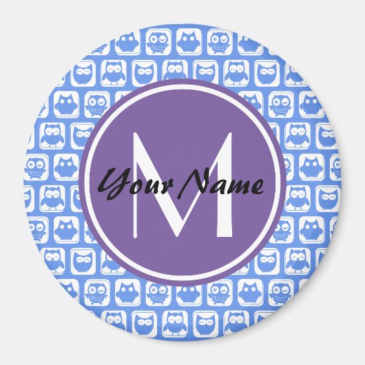 Blue Owls Custom Monogram Magnet (Vorne)
