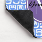 Blue Owls Custom Monogram Mousepad (Ecke)