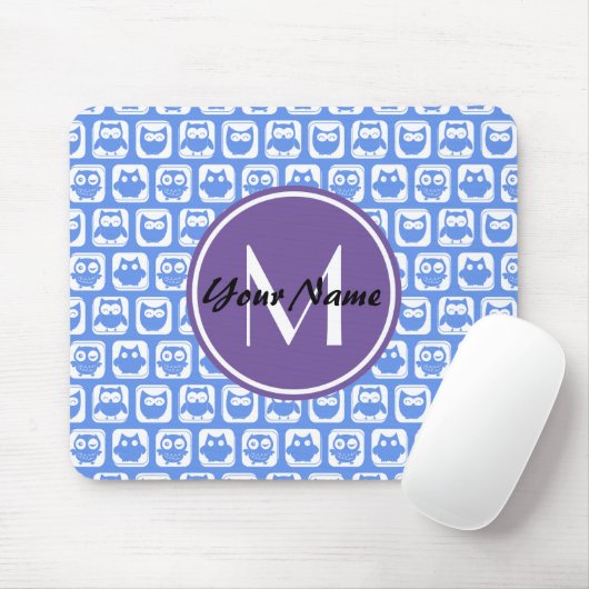 Blue Owls Custom Monogram Mousepad (Mit Mouse)