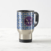 Blue Owls Custom Monogram Reisebecher (VorderseiteRechts)