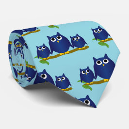 Blue Owls Design Any Colour Background Krawatte