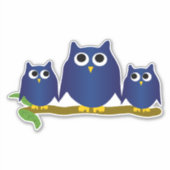 Blue Owls Design Aufkleber (Vorderseite)