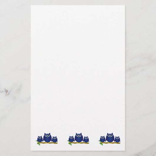 Blue Owls Design Briefpapier (Rückseite)