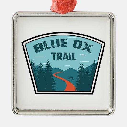 Blue Ox Trail Ornament Aus Metall (Vorne)