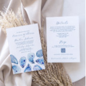 Blue Oyster Muschel All-in-One QR Code UAWG Weddin Einladung