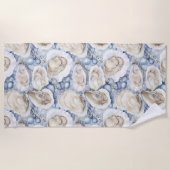 Blue Oyster Muscheln Strandtuch (Vorderseite)