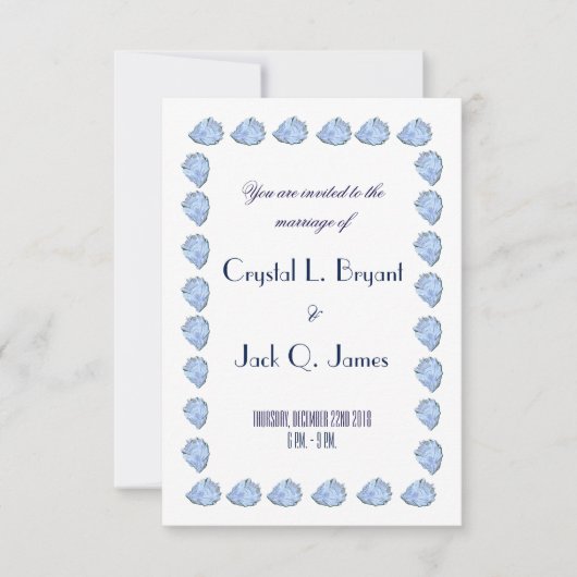 Blue Oyster Wedding Template Einladung (Vorderseite)