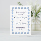 Blue Oyster Wedding Template Einladung (Stehend Vorderseite)