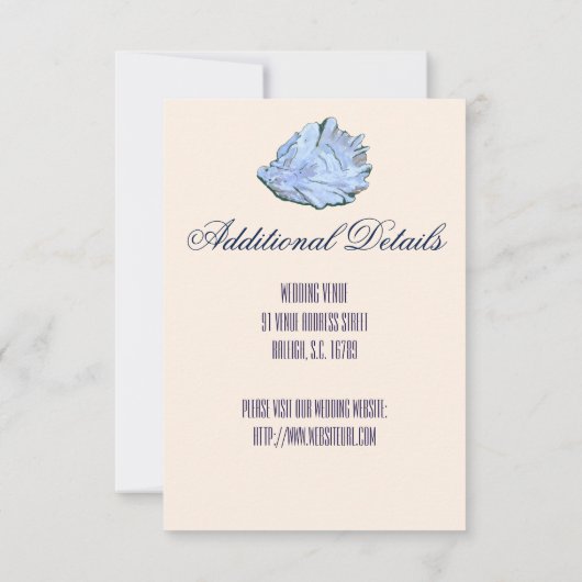 Blue Oyster Wedding Template Einladung (Rückseite)