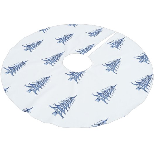 Blue Pagoda Weihnachtsbaum Baumstruktur Baumrock Polyester Weihnachtsbaumdecke (Schrägansicht)