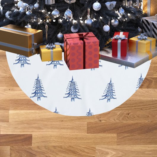 Blue Pagoda Weihnachtsbaum Baumstruktur Baumrock Polyester Weihnachtsbaumdecke