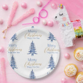 Blue Pagoda Weihnachtsbaum Muster Papierplatte Pappteller (Party)