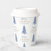 Blue Pagoda Weihnachtsbaum Muster Pappbecher (Vorderseite)
