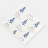 Blue Pagoda Weihnachtsbaum Muster Serviette (Ecke)