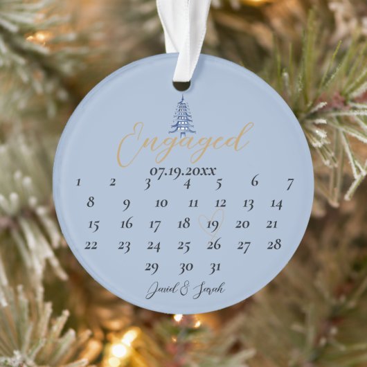 Blue Pagoda Weihnachtsbaum Verlobung Kalender Ornament (Baum)