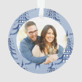 Blue Pagoda Weihnachtsbaum Verlobung Kalender Ornament (Rückseite)