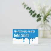 Blue Paint Dripping Painter-Visitenkarte Visitenkarte (Stehend Vorderseite)