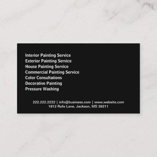 Blue Paint Dripping Painting Service-Visitenkarte Visitenkarte (Rückseite)