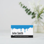 Blue Paint Dripping Painting Service-Visitenkarte Visitenkarte (Stehend Vorderseite)