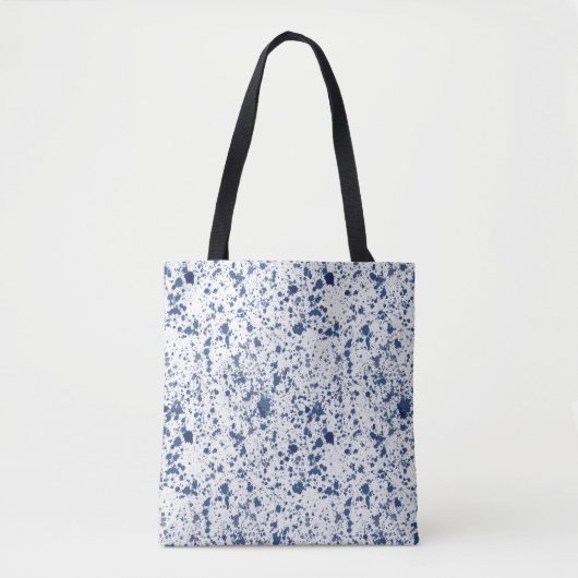 Blue Paint Splash And Splatter Pattern Tote Bag Tasche (Vorderseite)
