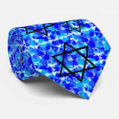 Blue Paint Spritzer Jewish Star Krawatte (Gerollt)