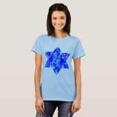 Blue Paint Spritzer Jewish Star T-Shirt (Vorne ganz)