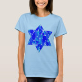 Blue Paint Spritzer Jewish Star T-Shirt (Vorderseite)