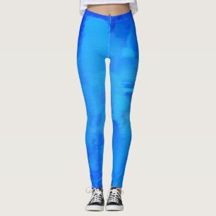 Blue Paint Spritzer Leggings